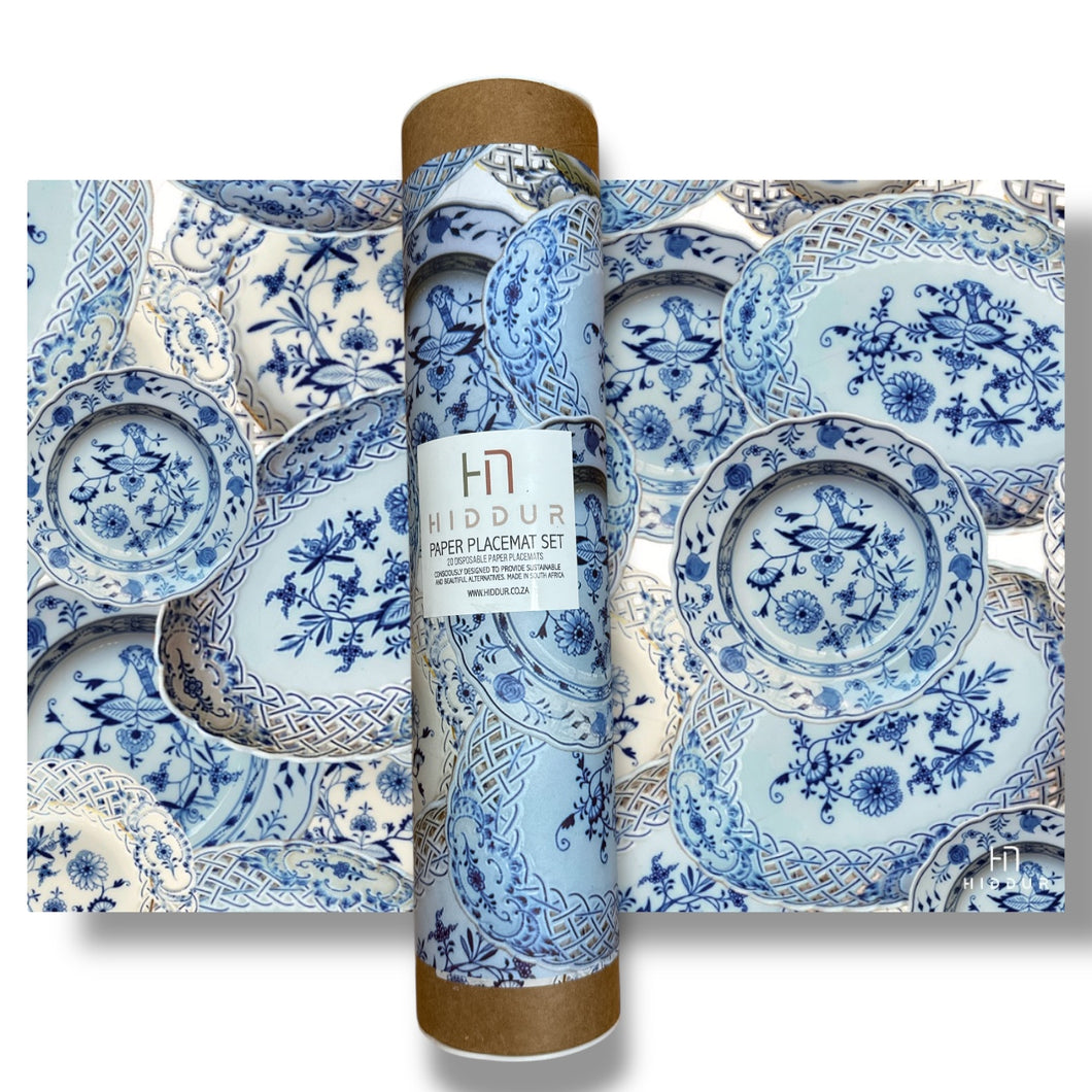 PAPER PLACEMAT BLUE PLATES