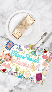 PAPER PLACEMAT - CHAG PESACH PINK