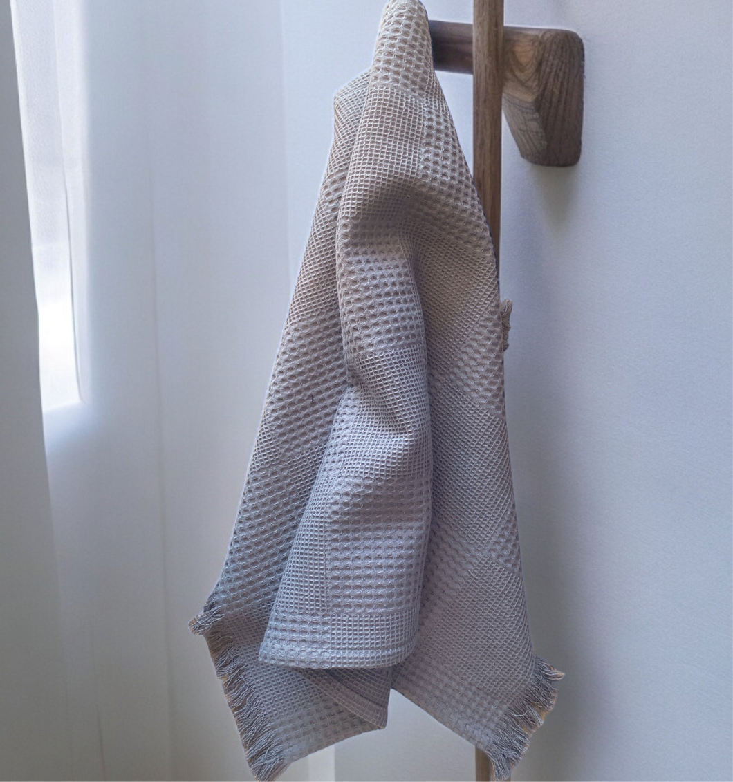 NETILAT TOWEL - TAUPE COTTON WAFFLE