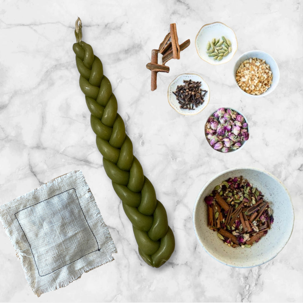 HAVDALAH CANDLE AND SPICES - OLIVE GREEN