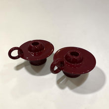 Load image into Gallery viewer, CANDLE HOLDER - BURGANDY CERAMIC