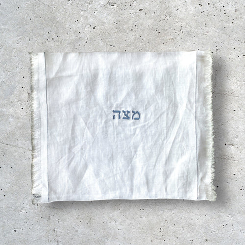 LINEN EMBROIDERY MATZAH COVER - LEVANAH