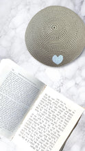 Load image into Gallery viewer, KIPPAH - BEIGE CROCHET WHITE HEART