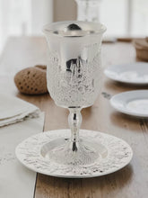 Load image into Gallery viewer, KIDDUSH CUP AND SAUCER - SILVER