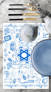 PAPER PLACEMAT - ROSH HASHANA BLUE