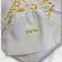 Load image into Gallery viewer, LINEN PESACH MATZAH COVER - LEVANAH GOLD