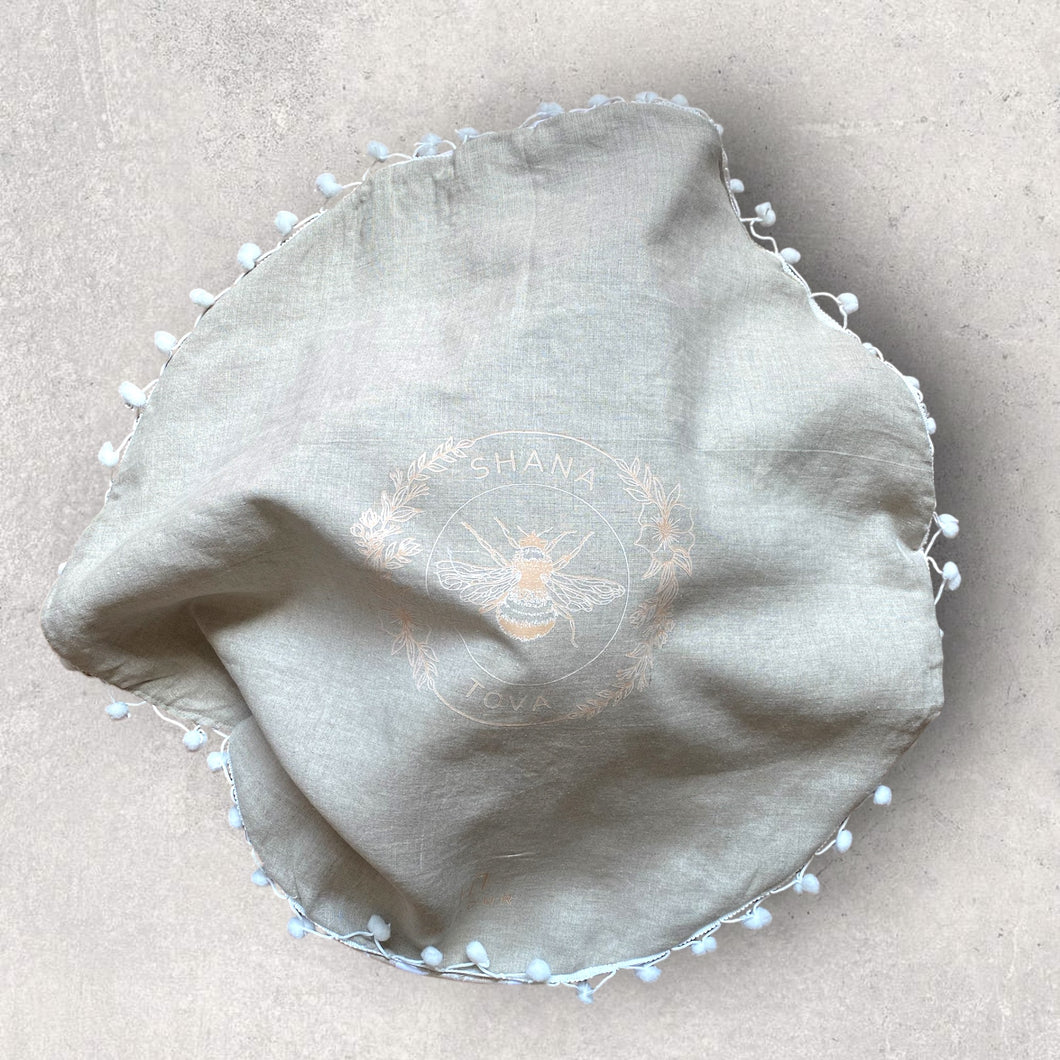 CHALLAH COVER ROUND - LINEN FLORAL