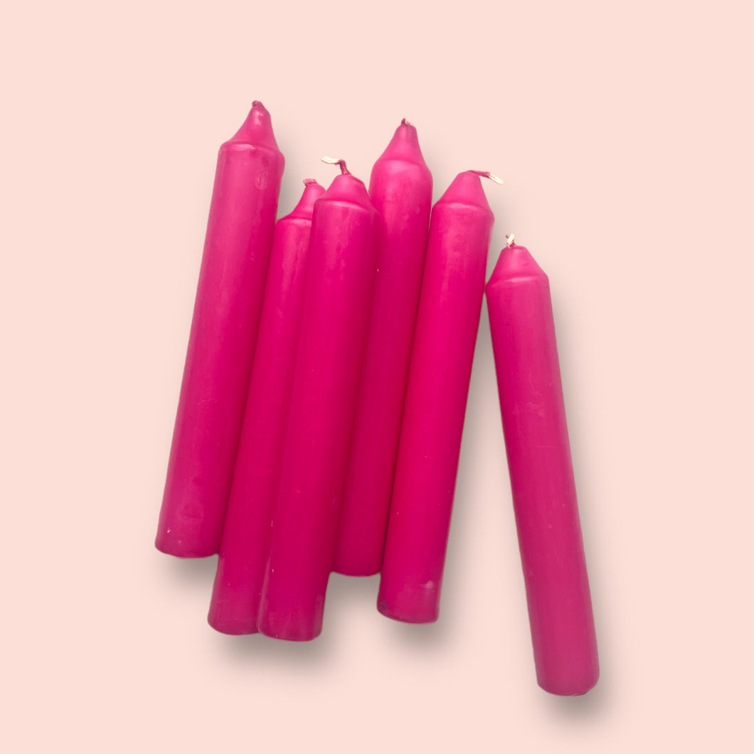 SHABBAT CANDLE SET - CERISE