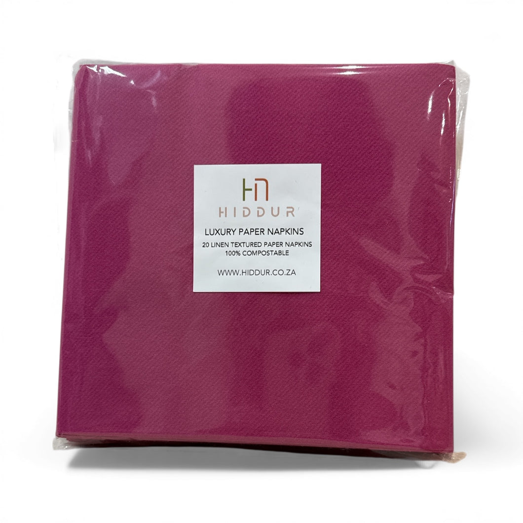 NAPKINS -  LINEN TEXTURED CERISE