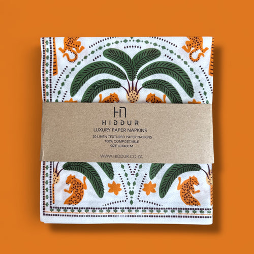 NAPKINS -  LINEN TEXTURED LEOPARD