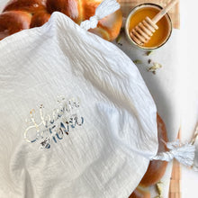 Load image into Gallery viewer, CHALLAH COVER ROUND TASSLE WHITE