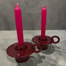 Load image into Gallery viewer, CANDLE HOLDER - BURGANDY CERAMIC