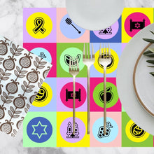 Load image into Gallery viewer, PAPER PLACEMAT - YOM TOV SQUARES