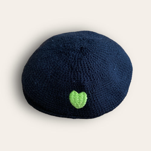 KIPPAH - CROCHET BLACK HEART