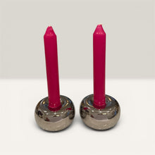Load image into Gallery viewer, CERAMIC CANDLE HOLDER SET - SILVER
