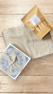 NAPKINS -  LINEN TEXTURED PATTERN BLUE