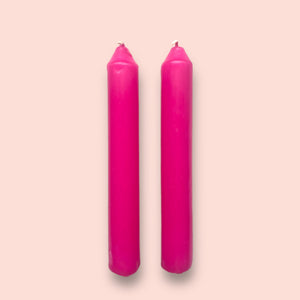 SHABBAT CANDLE SET - CERISE