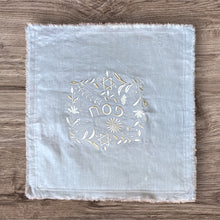 Load image into Gallery viewer, LINEN PESACH MATZAH COVER - BLUE SILVER