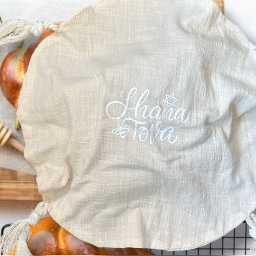 CHALLAH COVER ROUND TASSLE CREAM