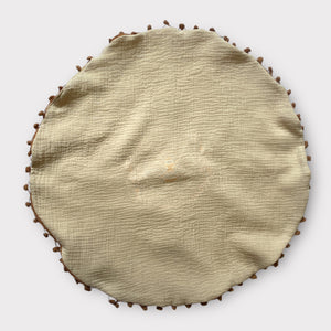 CHALLAH COVER ROUND - POMPOM NATURAL