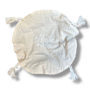 CHALLAH COVER ROUND TASSLE CREAM