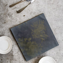 Load image into Gallery viewer, NAPKINS - LINEN TEXTURED FLORAL BLACK