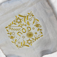 Load image into Gallery viewer, LINEN PESACH MATZAH COVER - LEVANAH GOLD