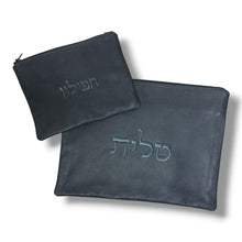 Load image into Gallery viewer, TALLIT BAG - CHARCOAL LEATHER