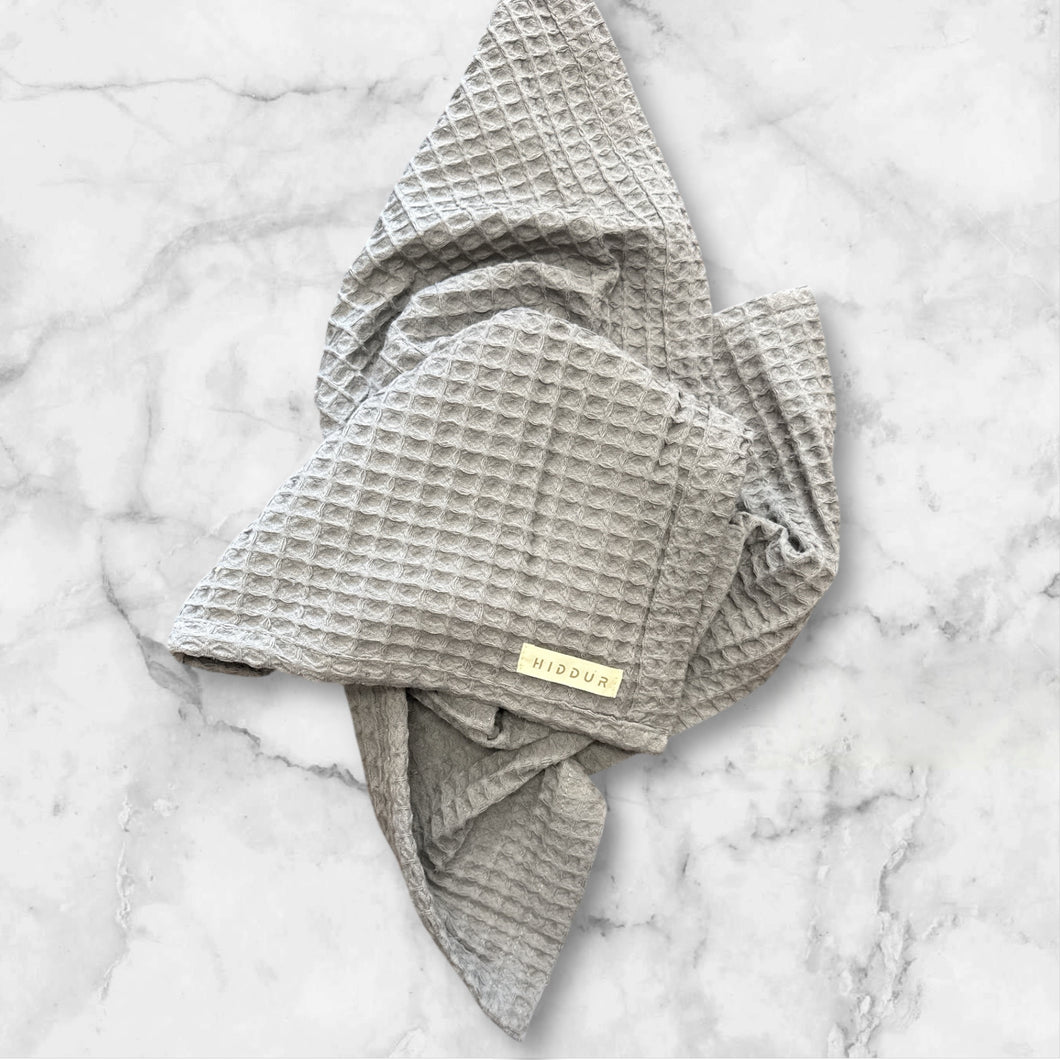 NETILAT TOWEL - GREY COTTON WAFFLE