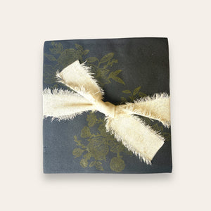 NAPKINS - LINEN TEXTURED FLORAL BLACK