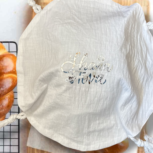 CHALLAH COVER ROUND TASSLE WHITE