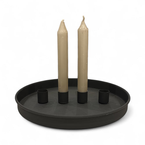 METAL TRAY CANDLE HOLDER