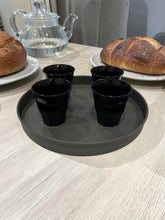 Load image into Gallery viewer, KIDDUSH CUP AND TRAY - BLACK