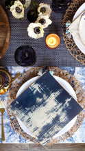 Load image into Gallery viewer, NAPKINS -  LINEN TEXTURED ABSTRACT BLUE