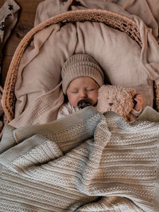 BABY BLANKET CROCHET - BEIGE