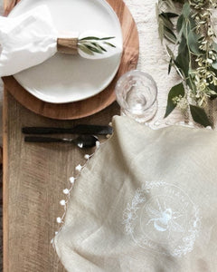 CHALLAH COVER ROUND - LINEN FLORAL