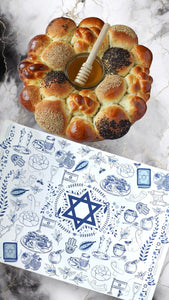 PAPER PLACEMAT - ROSH HASHANA BLUE