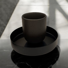 Load image into Gallery viewer, CERAMIC CUP AND METAL SAUCER - BLACK