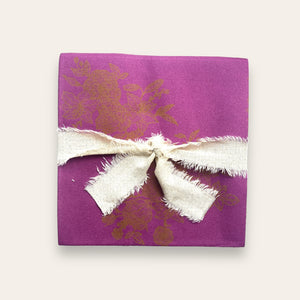 NAPKINS -  LINEN TEXTURED FLORAL CERISE