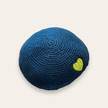 Load image into Gallery viewer, KIPPAH - CROCHET BLUE HEART