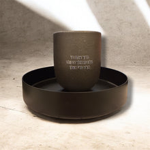 Load image into Gallery viewer, CERAMIC CUP AND METAL SAUCER - BLACK