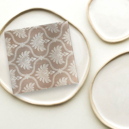 NAPKINS -  LINEN TEXTURED DAMASK BEIGE