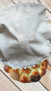 CHALLAH COVER ROUND - LINEN FLORAL