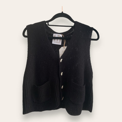 SLEEVELESS KNIT CARIDGAN