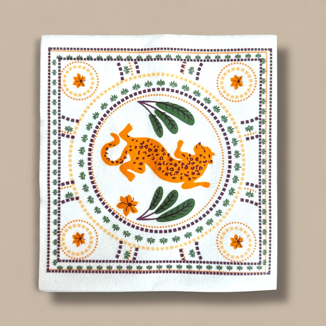 NAPKINS -  LINEN TEXTURED LEOPARD
