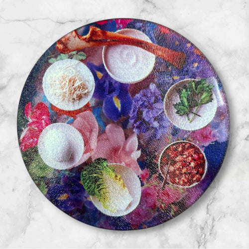 SEDER PLATE - ROUND GLASS