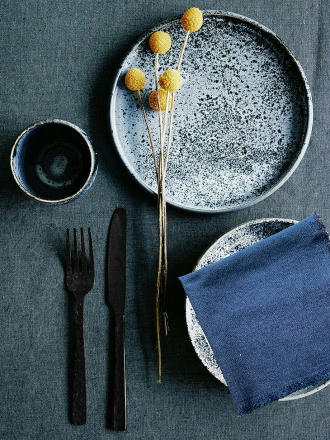 NAPKINS -  LINEN CHARCOAL