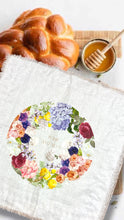 Load image into Gallery viewer, CHALLAH COVER - LINEN WHITE FLORAL