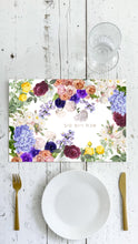 Load image into Gallery viewer, PAPER PLACEMAT - WHITE FLORAL SHABBAT &amp; YOM TOV