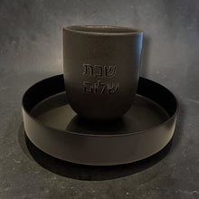 Load image into Gallery viewer, CERAMIC CUP AND METAL SAUCER - BLACK